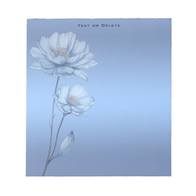 Bloc-note Blue Watercolor Flowers Notepad (Devant)
