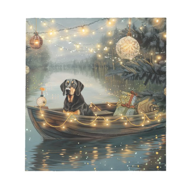 Bloc-note Bluetick Coonhound Noël Festive Voyage (Devant)