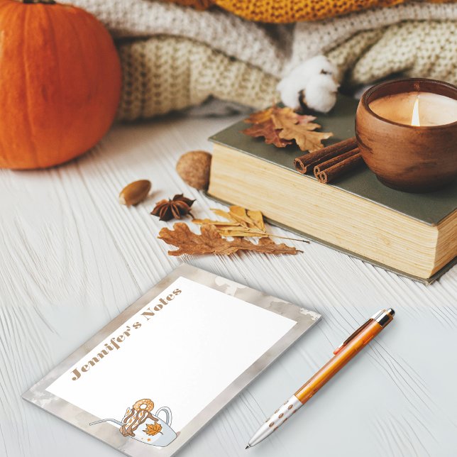 Bloc-note Boho dark Automne thème chaud café personnalisé No (Boho dark Fall theme warm coffee custom Notes)