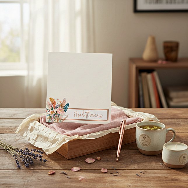 Bloc-note Boho floral personnalisé (Créateur téléchargé)