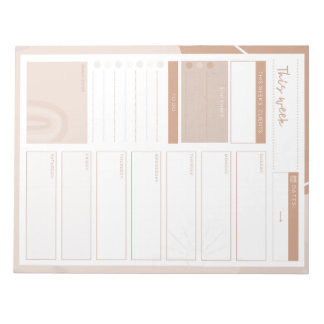 Bloc-note Boho Neutral Weekly Planner pour les fournisseurs 