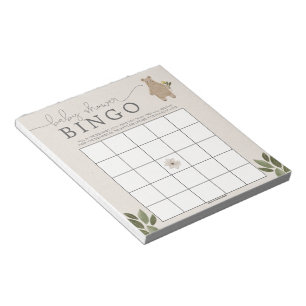 Bloc-note Boho Woodland Baby shower Bingo 40 feuilles