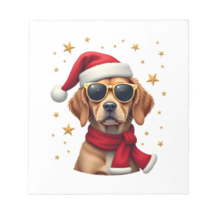 Bloc-note Boîte drôle de chien Boxer Lumières de Noël Costum