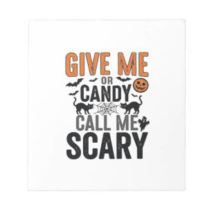 Bloc-note Bonbons d'Halloween ou Appelez-moi Épouvantable Gr