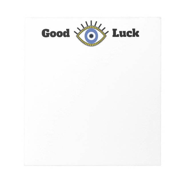 Bloc-note Bonne chance greek bleu oeil talisman (Devant)