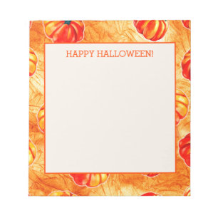 Bloc-note Bonne Halloween Citrouilles orange