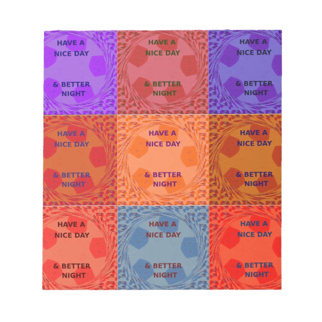 Bloc-note Bonne journée et meilleur Night Pop Art Imprimer (Devant)