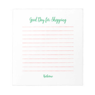 Bloc-note Bonne journée pour faire du shopping