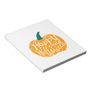 Bloc-note Bonne lettre Halloween sur citrouille sculpté