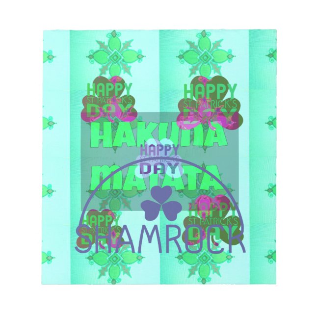 Bloc-note Bonne Saint Patrick's Day Hakuna Matata Art Print (Devant)