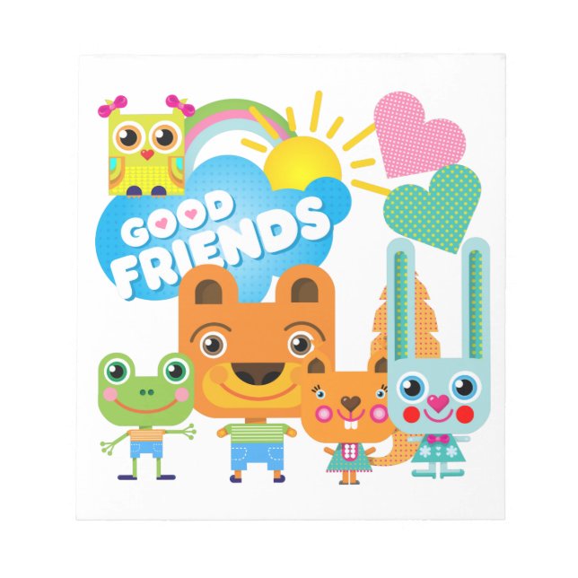 Bloc-note Bons amis d'animaux (Devant)