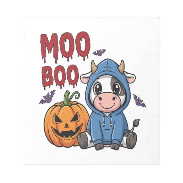 Bloc-note Boo Halloween Spooky Ghost Cow (Devant)