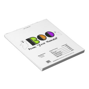 Bloc-note BOO Happy Halloween Bar Wrapper Party Favoriser