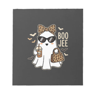Bloc-note Boo Jee Cute Ghost Halloween Leopard Design_1