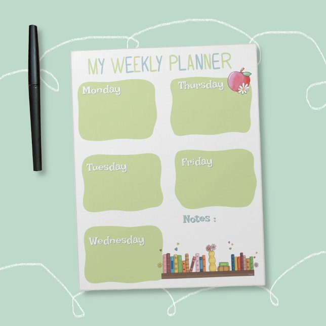 Bloc-note Book Lovers Weekly Planner Notepad (Books lovers weekly planner notepad .)