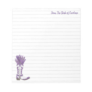 Bloc-note Boot Lavender Personnalisé