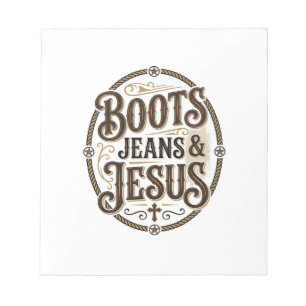 Bloc-note Boots Jeans & Jésus Foi Occidentale Vintage