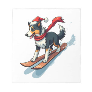 Bloc-note Border Collie Snowboardeur