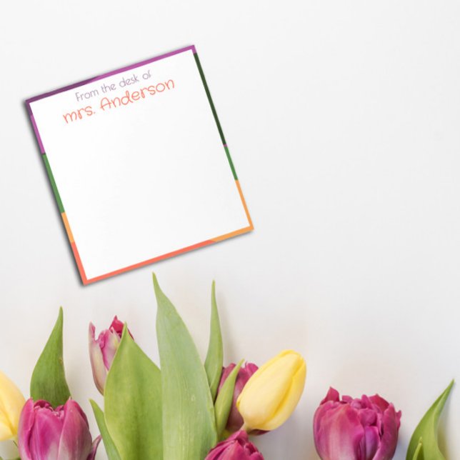 Bloc-note Bordure Abstraite orange violet vert (Créateur téléchargé)