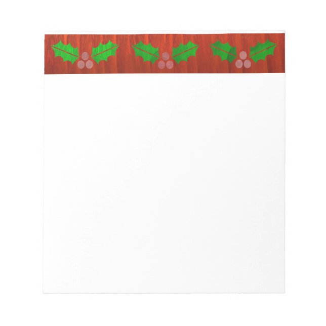 Bloc-note Bordure de Noël Holly (Devant)