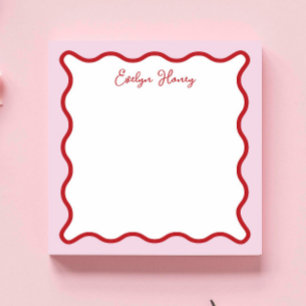 Bloc-note Bordure de Zigzag rouge rouge rose vif