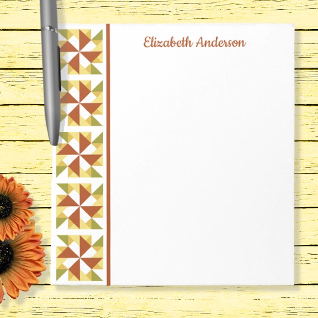 Bloc-note Bordure du bloc de courtepointe Pinwheel (Créateur téléchargé)