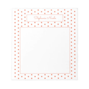 Bloc-note Bordure mince personnalisée simple Polka Dot Orang