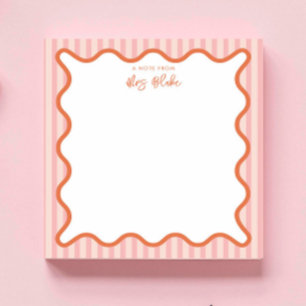 Bloc-note Bordure ondulée fantaisiste colorée personnalisée