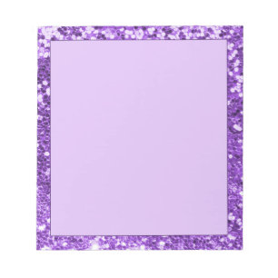 Bloc-note Bordure scintillante violette pailletée lavande