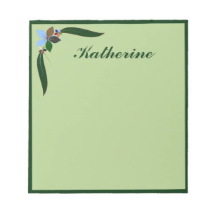 Bloc-note Bordure verte fleurie décorative personnalisée