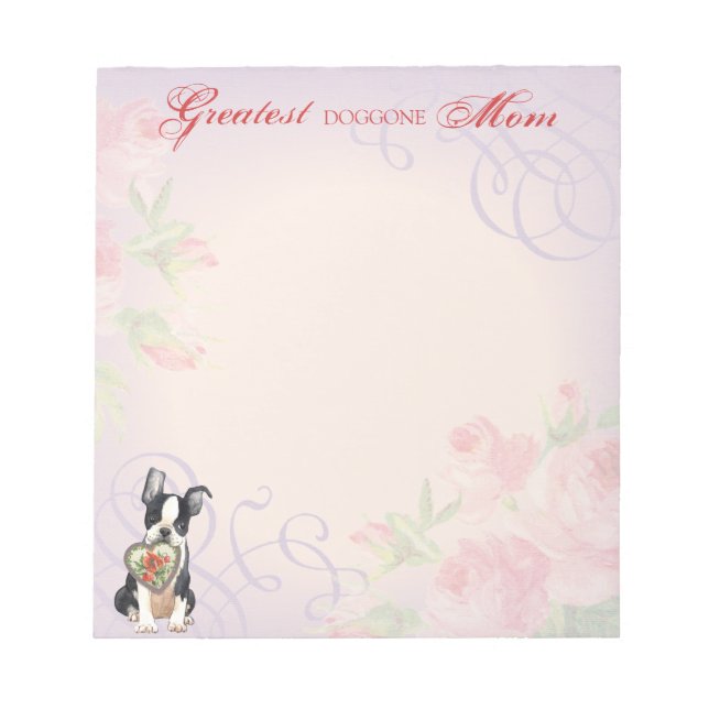 Bloc-note Boston Terrier Heart Mom (Devant)