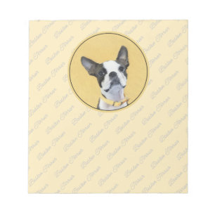 Bloc-note Boston Terrier Peinture - Joli chien d'origine Art