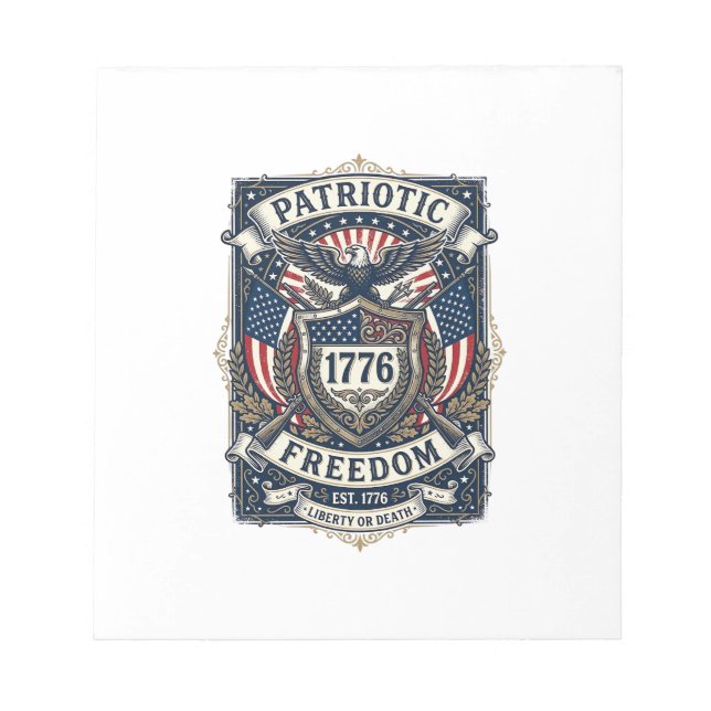 Bloc-note Bouclier de bataille patriotique 1776 Sym (Devant)