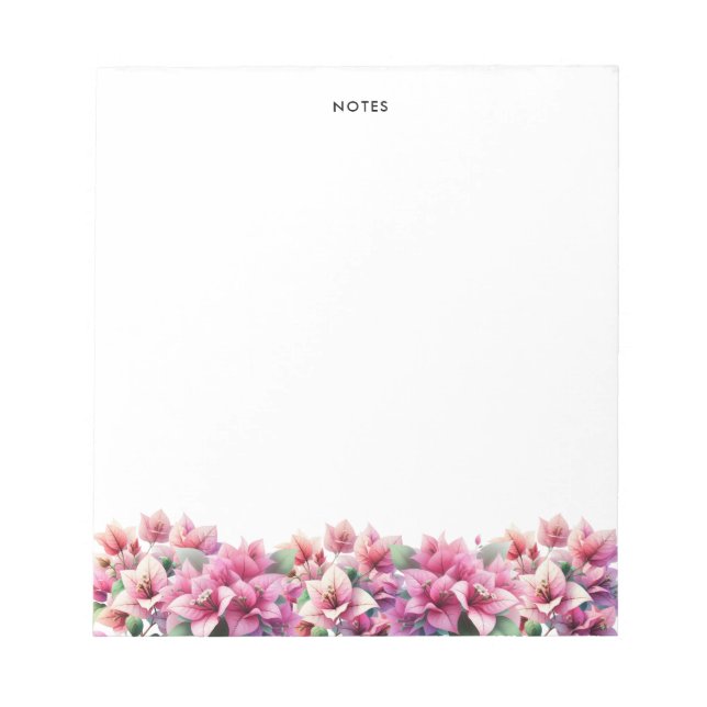 Bloc-note Bougainvilliers d'aquarelle violet Motif Floral (Devant)
