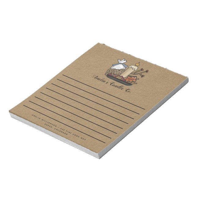 Bloc-note Bougies de chute de pays Kraft Pad de note personn (Tourné)