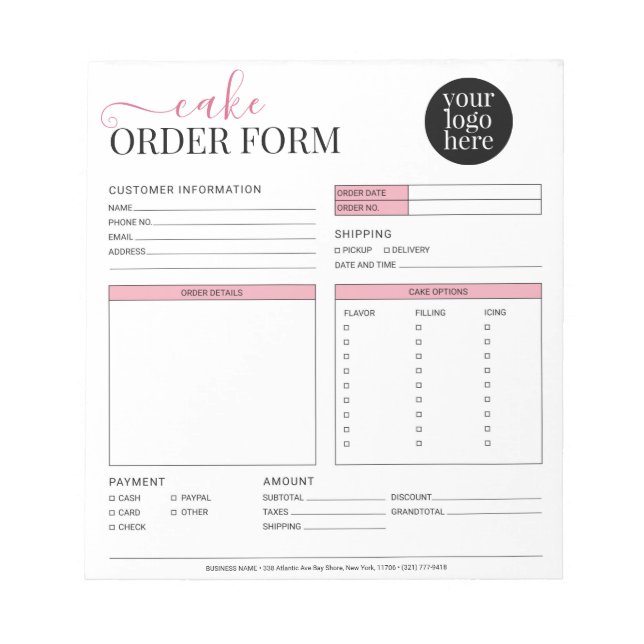 Bloc-note Boulangerie Cupcake moderne Blush Rose (Devant)