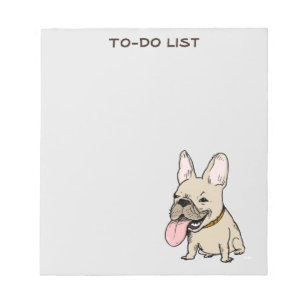 Bloc-note Bouledogue français drôle dessinant le texte de