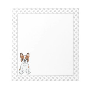 Bloc-note Bouledogue français pie rouge mignon chien de dess