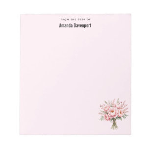 Bloc-note Bouquet de fleurs de pivoine rose jolie