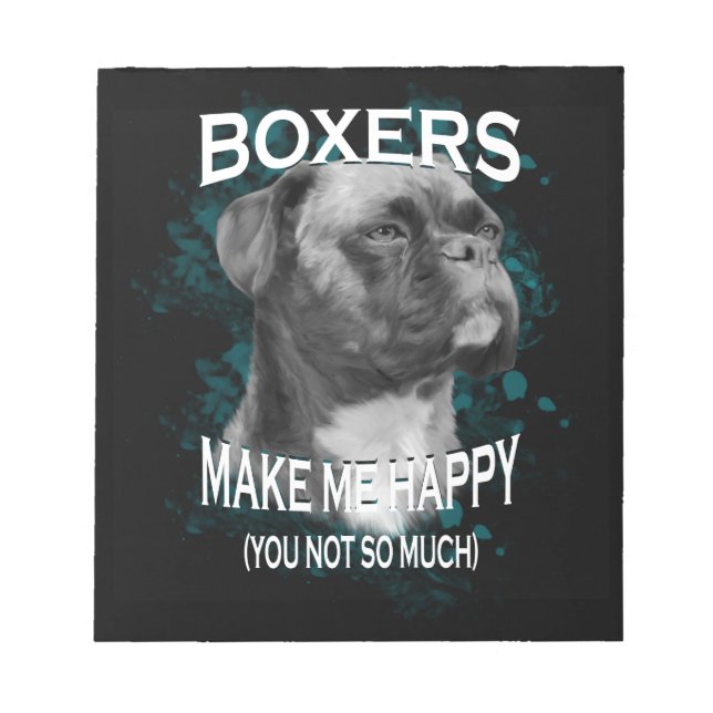 Bloc-note Boxer Chien Amoureux des animaux Texte d'art (Devant)