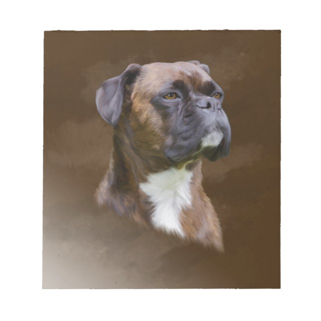 Bloc-note Boxer Peinture à l'huile de chien Portrait d'art (Devant)