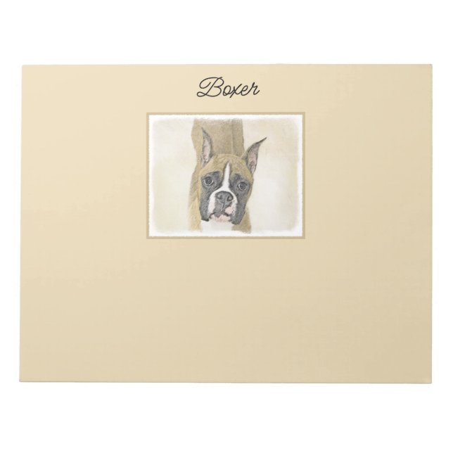 Bloc-note Boxer Peinture - Cute Original Chien Art (Devant)
