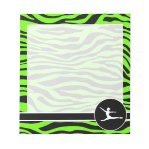 Bloc-note Bright Green Zebra Stripes; Ballet