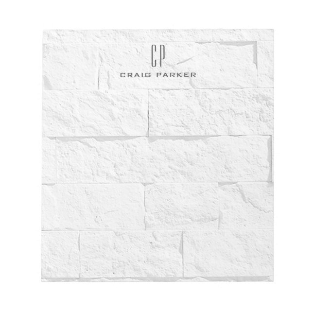 Bloc-note Briques murales Moderne Monogramme Professionnel P (Devant)