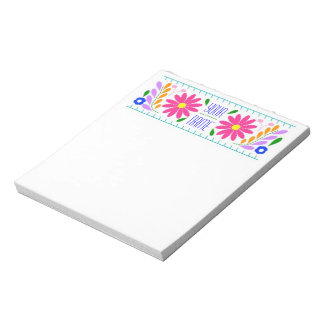 Bloc-note Broderie de fleur mexicaine pavé de notes personna
