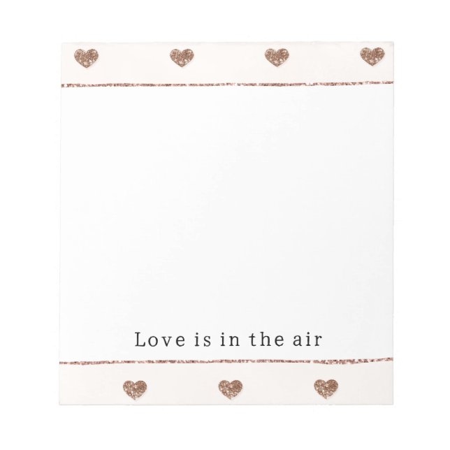 Bloc-note Brown Sugar Blush Pink Glitter Hearts  (Devant)