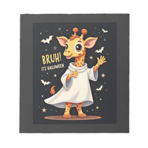 Bloc-note Bruh C'est Halloween Drôle Dabbing Fantôme Girafe