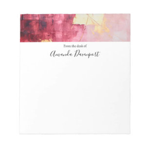 Bloc-note Brush artistique touche or et rose