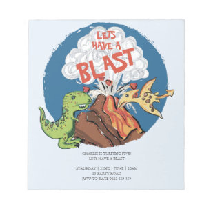 Bloc-note BUDGET Avoir Blast Dinosaur Anniversaire Invitatio