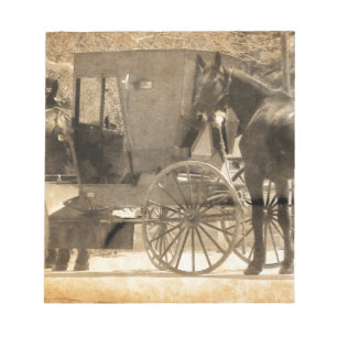 Bloc-note Buggy Avant Le Cheval, Amish Ramenez Le Nouveau Ch